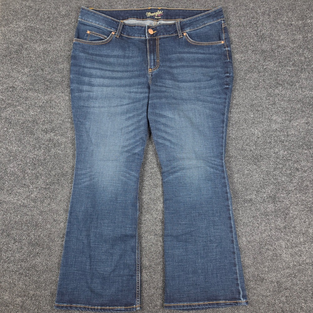 Wrangler Retro Mae Bootcut Jeans Women's 20W Mid Rise Dark Wash Denim Stretch